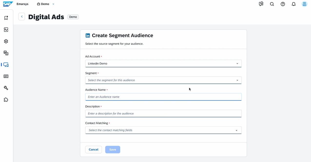 Integrazione tra LinkedIn Ads e Emarsys