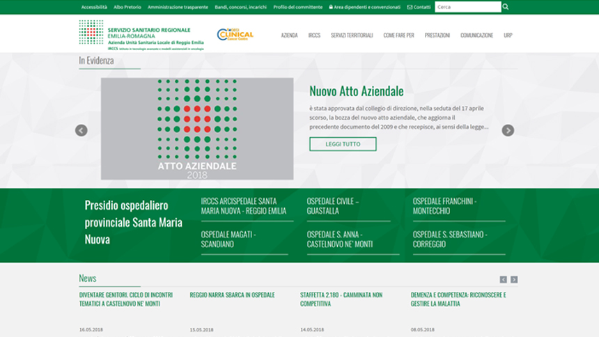 Homepage Portale Web