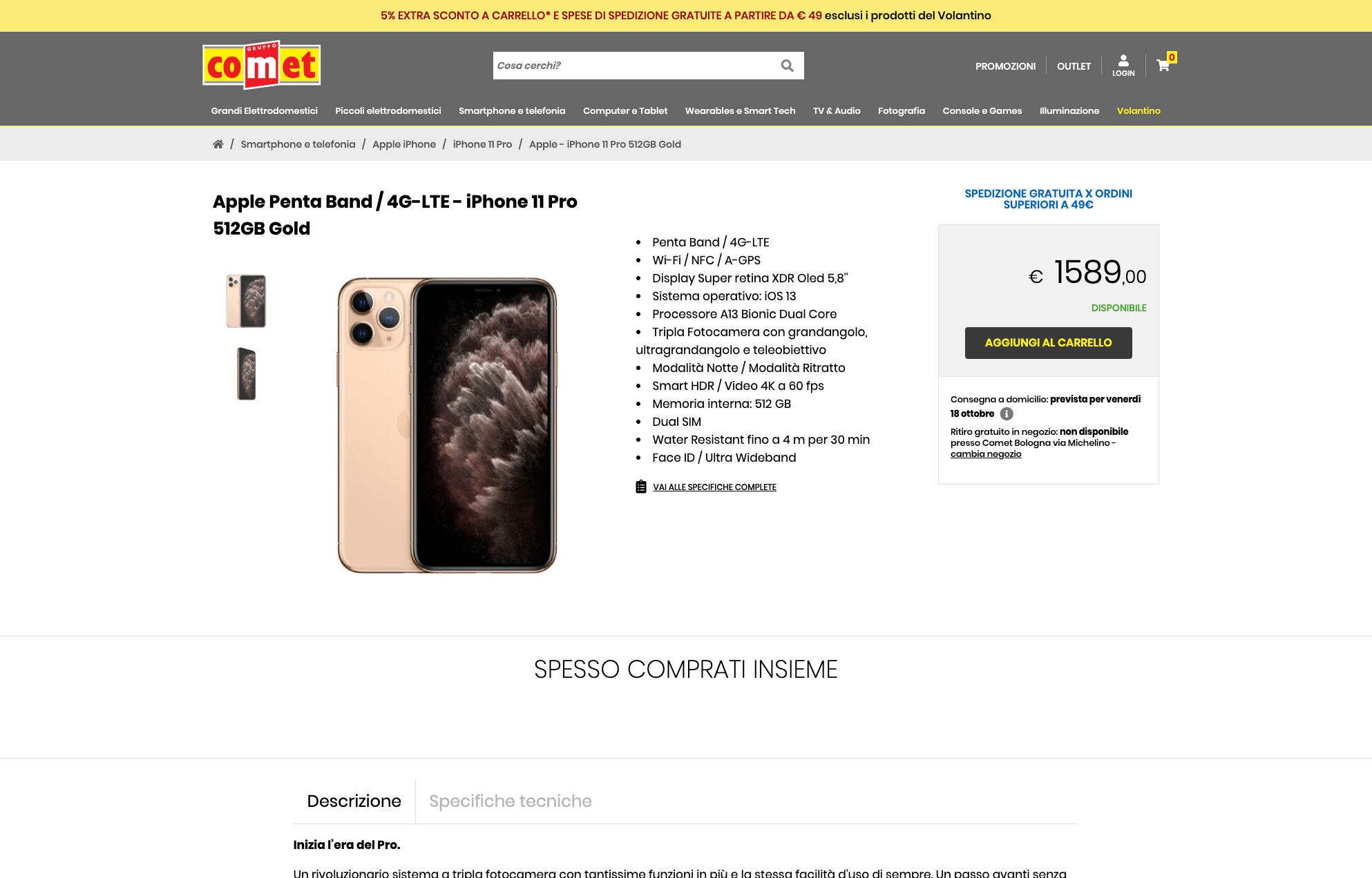 Pagina prodotto Ecommerce