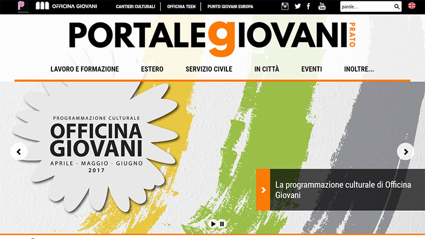 Homepage sito web