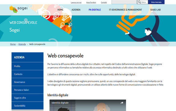 Sezione portale web