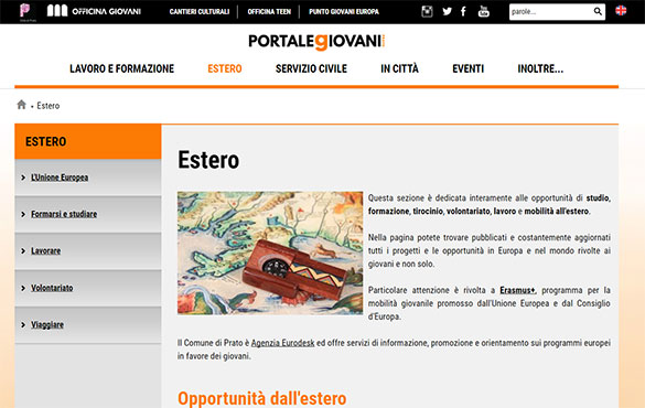 Sezione interna sito web