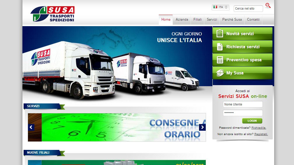 Homepage Sito Web